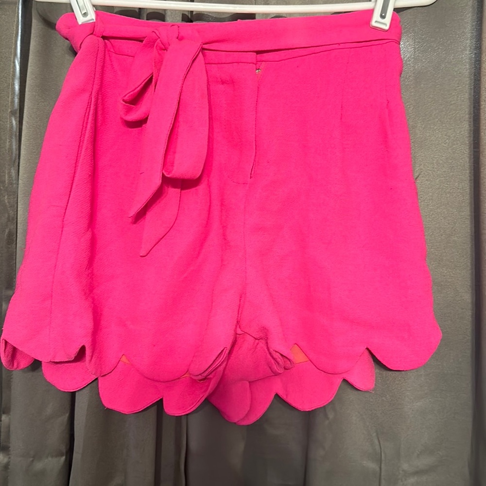 Pink ruffle shorts
